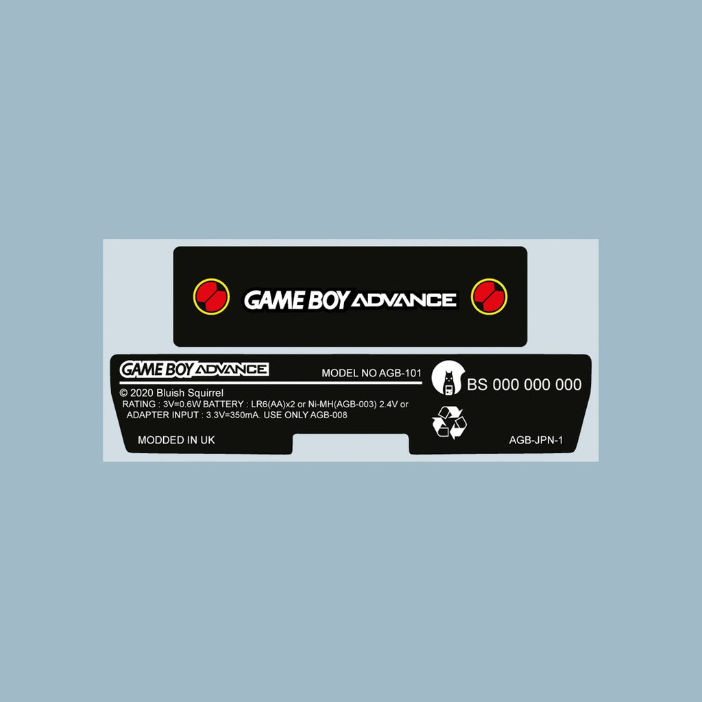 Battle network Game Boy Style Game Boy Advance Back Sticker Label Set