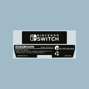Switch Style Game Boy Advance Back Sticker Label Set