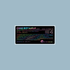 Game Boy Horror Light Back Sticker Label