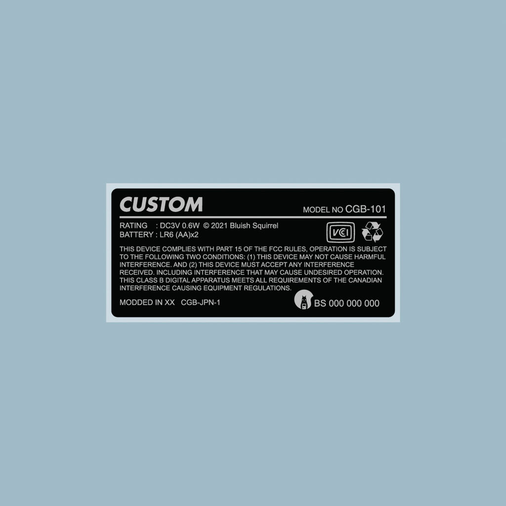 Custom Game Boy Color Back Sticker Label