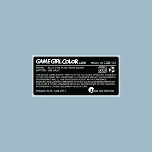 Game Girl Color Light Back Sticker Label