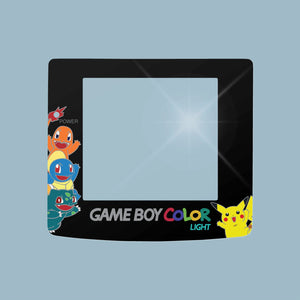 Glass Game Boy Color Pokemon (Charmander, Squirtle, Bulbasaur & Pikachu) Screen Lens