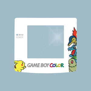 Glass Game Boy Color Pokemon (Pikachu, Chikorita, Cyndaquil & Totodile) Screen Lens